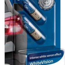 Philips White Vision H6W pærer med Xenon effekt & +60% mere lys (2 stk) Philips White Vision +60% mere lys