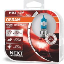Osram Night Breaker Laser HB3 pærer +150% mere lys (2 stk) pakke Osram Night Breaker Laser +150%