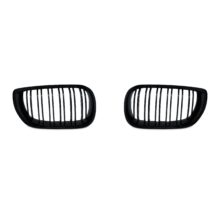 JOM Frontgrill med dobbelt ribbe i blank sort til BMW Serie 3 E46 4-drs