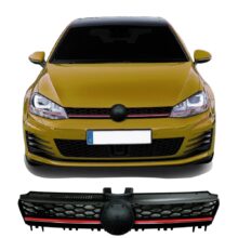 JOM Frontgrill med honeycomb gitter i sort med rød/krom liste til VW Golf 7 årgang 08.2012- Styling > Frontgrill